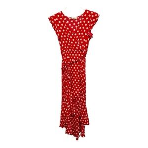 Red Polka Dot High Low Dress Small